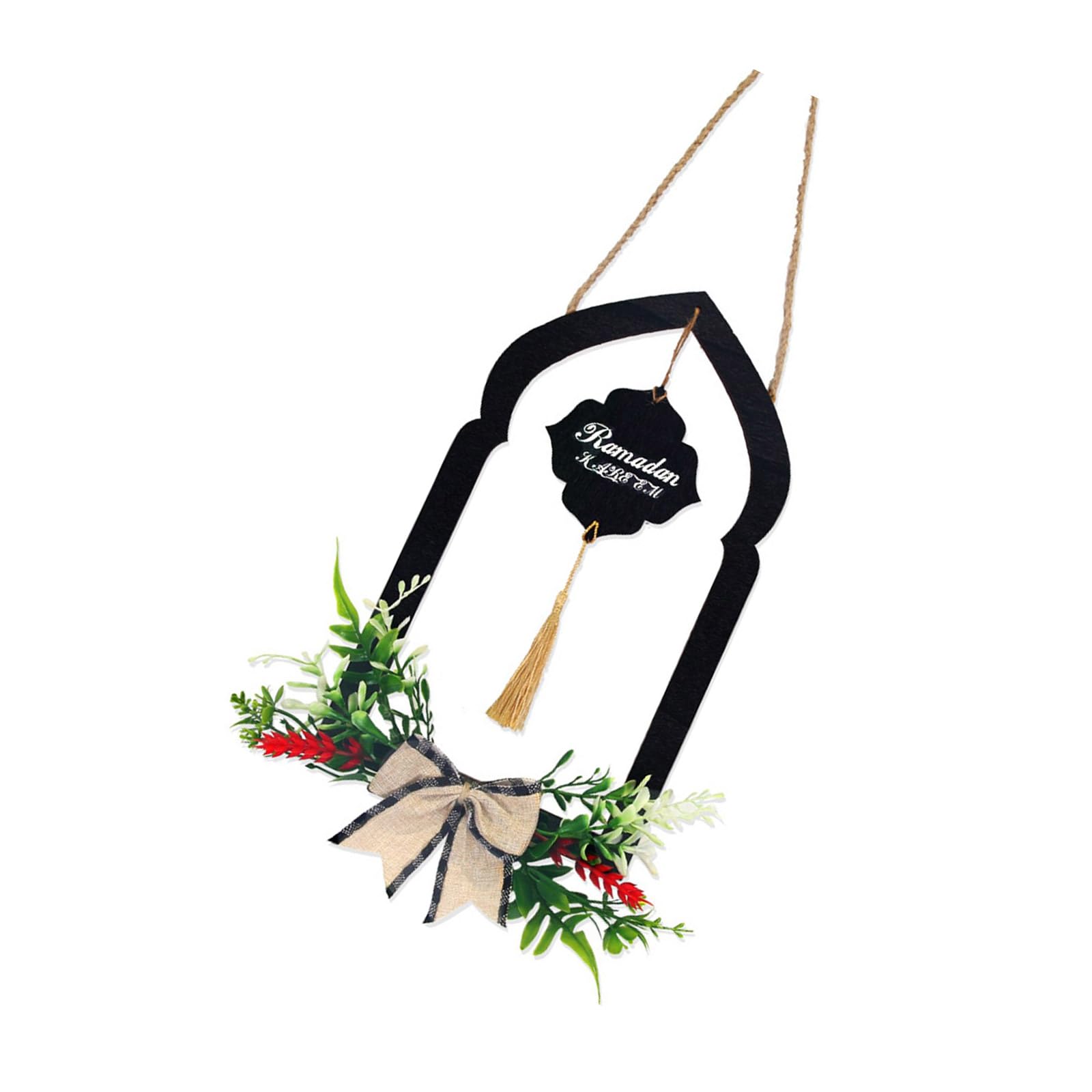 Buxuaaaa Door Simulation Gras Mosque Decoration Beautifully Crafted Wood And Star Pendant Hanging Ornament For Ramadans Celebration Festival Party Decoration
