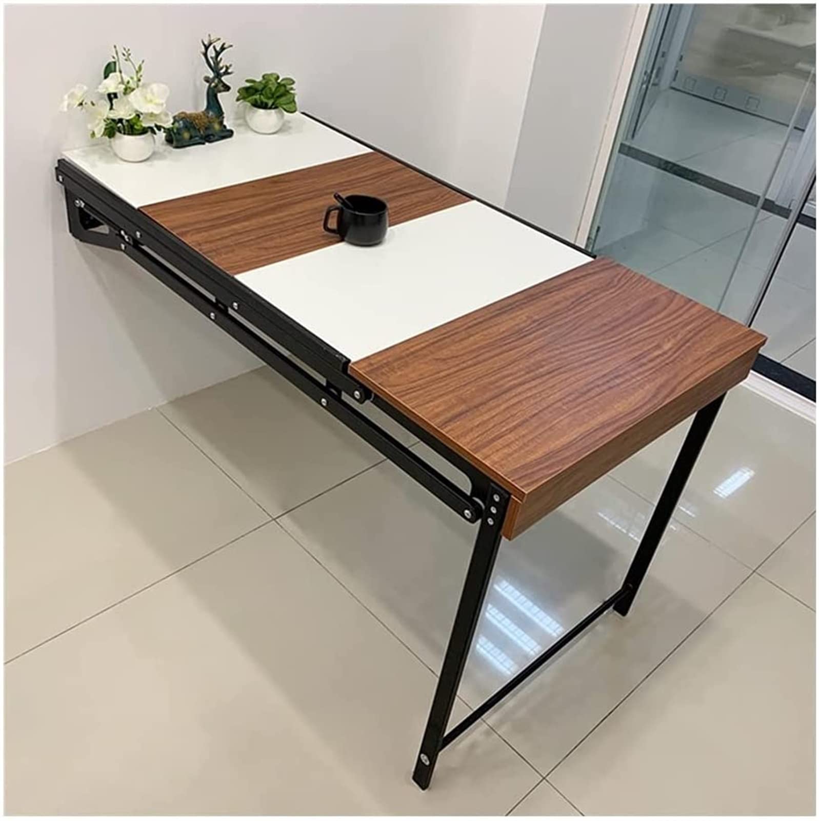 BOCbco Wall Mounted Table Folding Wall Table Desk Storage Shelf Computer Desk Drop-Leaf Table Space Saving for Kitchen Dining/C/1220 * 635 * 730Mm