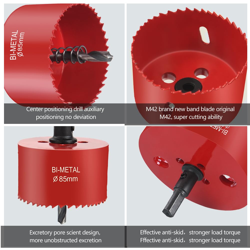 Flintronic Bi-Metal Hole Saw, 85mm Hole Saws Cutter, Smooth Fast Cutting metal hole Cutter - Image 3