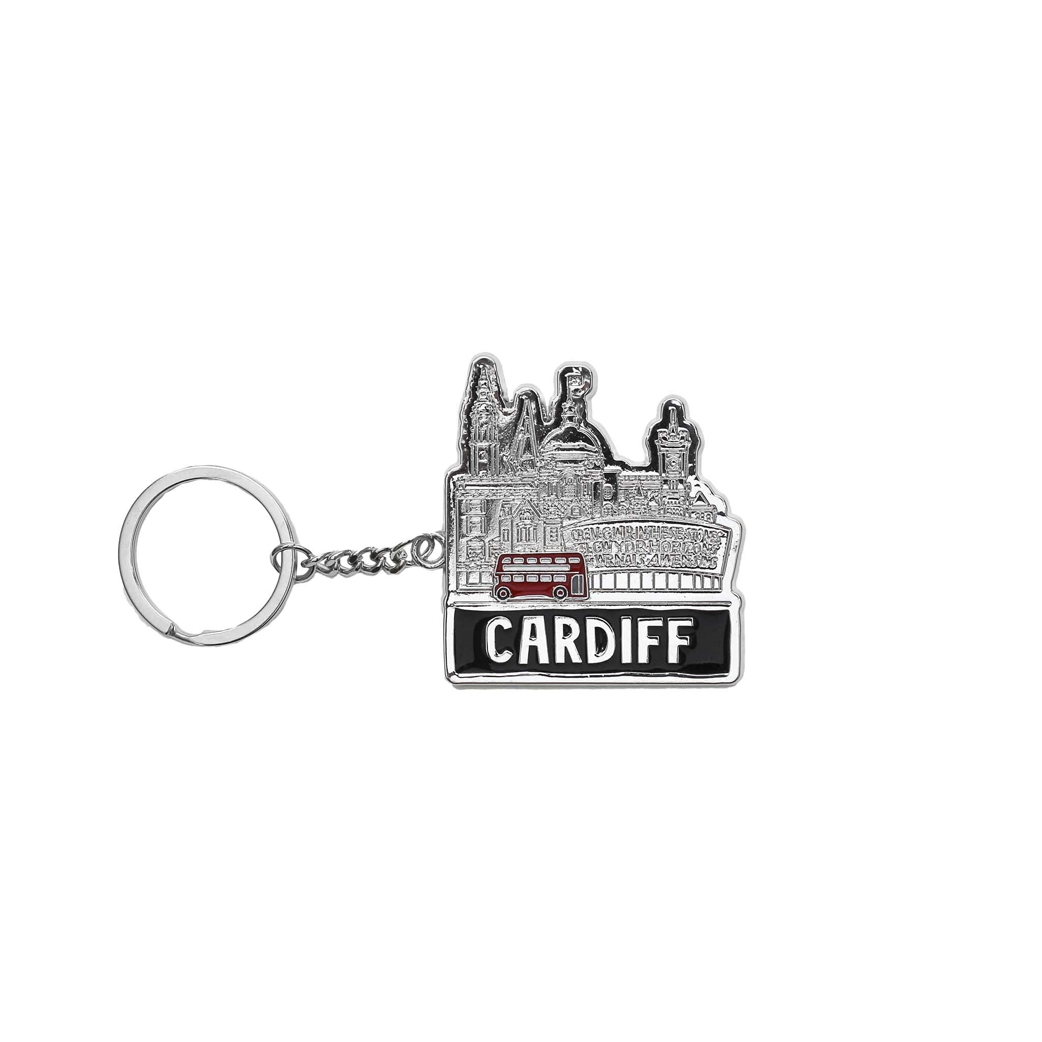 Eurostick Wales Welsh Cardiff Multi Keyring Keychain Cymru Llanfair Bagcharm (Cardiff Cityscape Metal Keyring)
