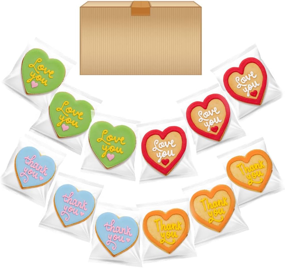 SOFI BAKERY - Gourmet Cookies - Thank You Collection - Vanilla with Sugar Icing - Handmade & Decorated Cookie Assortment - Natural Colorants - Individually Wrapped Cookies -Box of 12