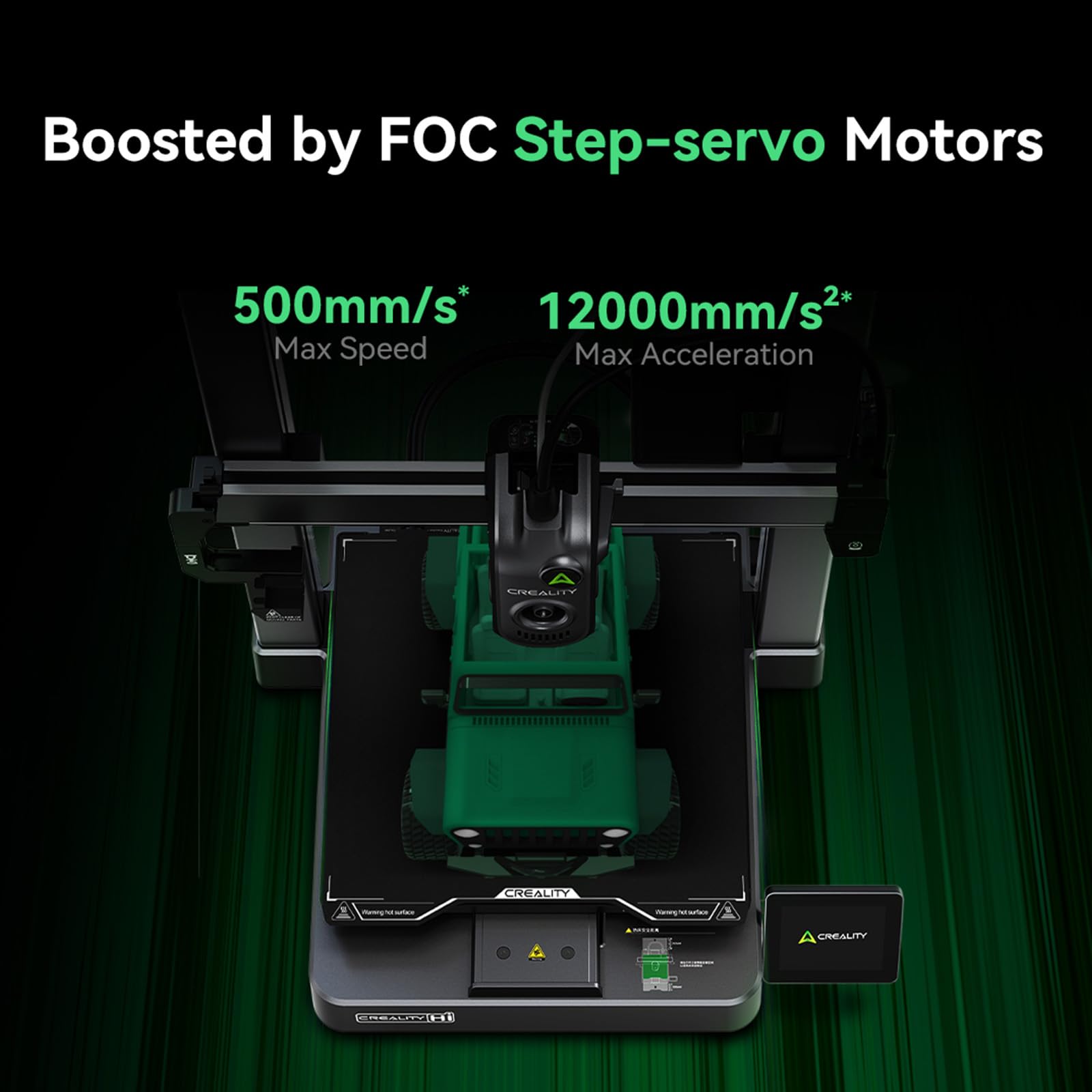 Creality Hi 3D Printer with Multi Color Printing 500mm/s High Speed 95% Pre-Assembled Auto Leveling XY Step-Servo Motor 10.24x10.24x11.81in Build Volume CFS System Required