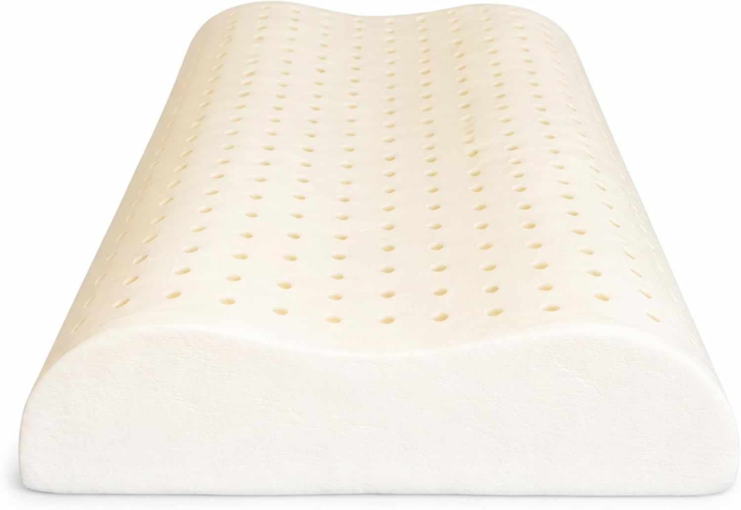 ORGANIC TEXTILES Organic Latex Contour Pillow with Organic Cotton Cover - GOTS & GOLS Certified, Ergonomic Contour Design, Bed Pillow, Spine Support - (Travel) - Pack of 1