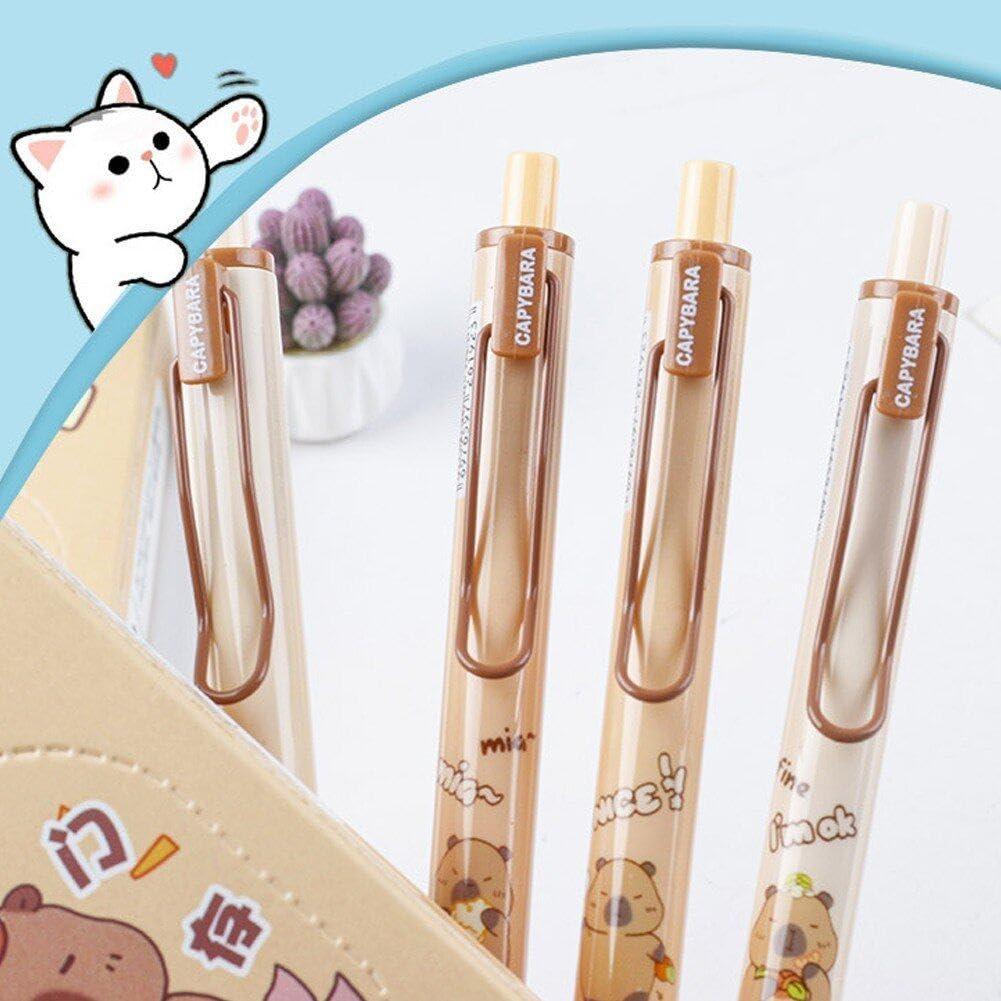 Leuke Capybara Gel Pen 4 stks/set Cartoon Gel Inkt Pen 0.5