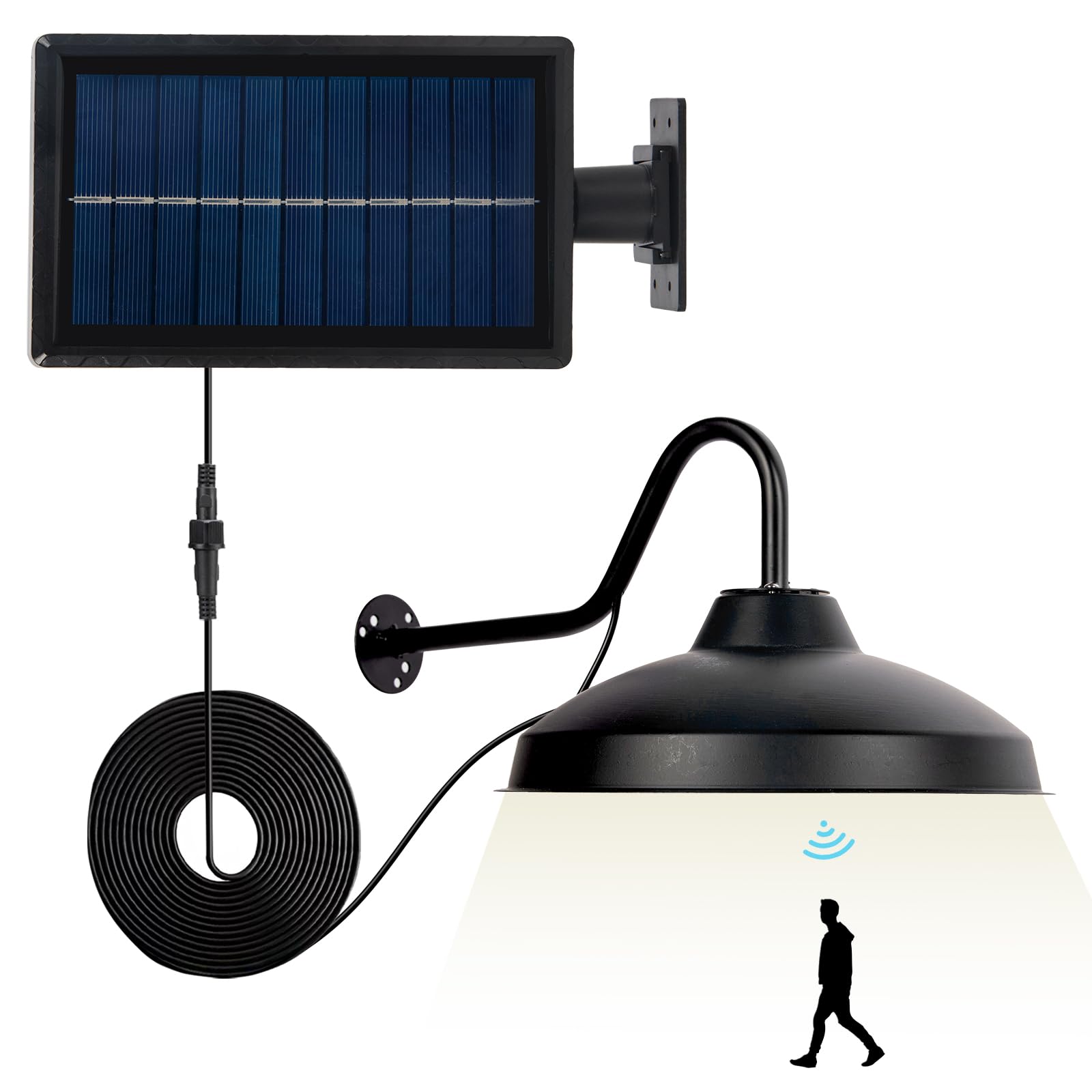 Larekook Solar Barn Lights Outdoor Indoor Motion Sensor Solar Flood Lights, Cool White Solar Flood Lights,Solar Barn Light for Porch House Garage Patio Entryway Front Door ?Warm White?
