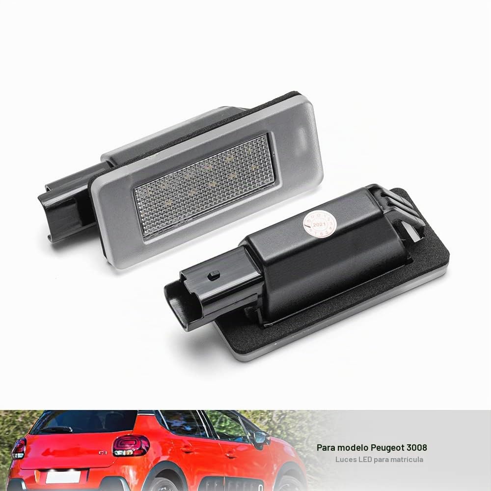 2 piezas LED luz de placa de matricula para Peugeot 207CC 208 308 II 308CC 508 2008 3008 5008 para Citroen C3 C5 III C4 Cactus Picasso II Grand Picasso II