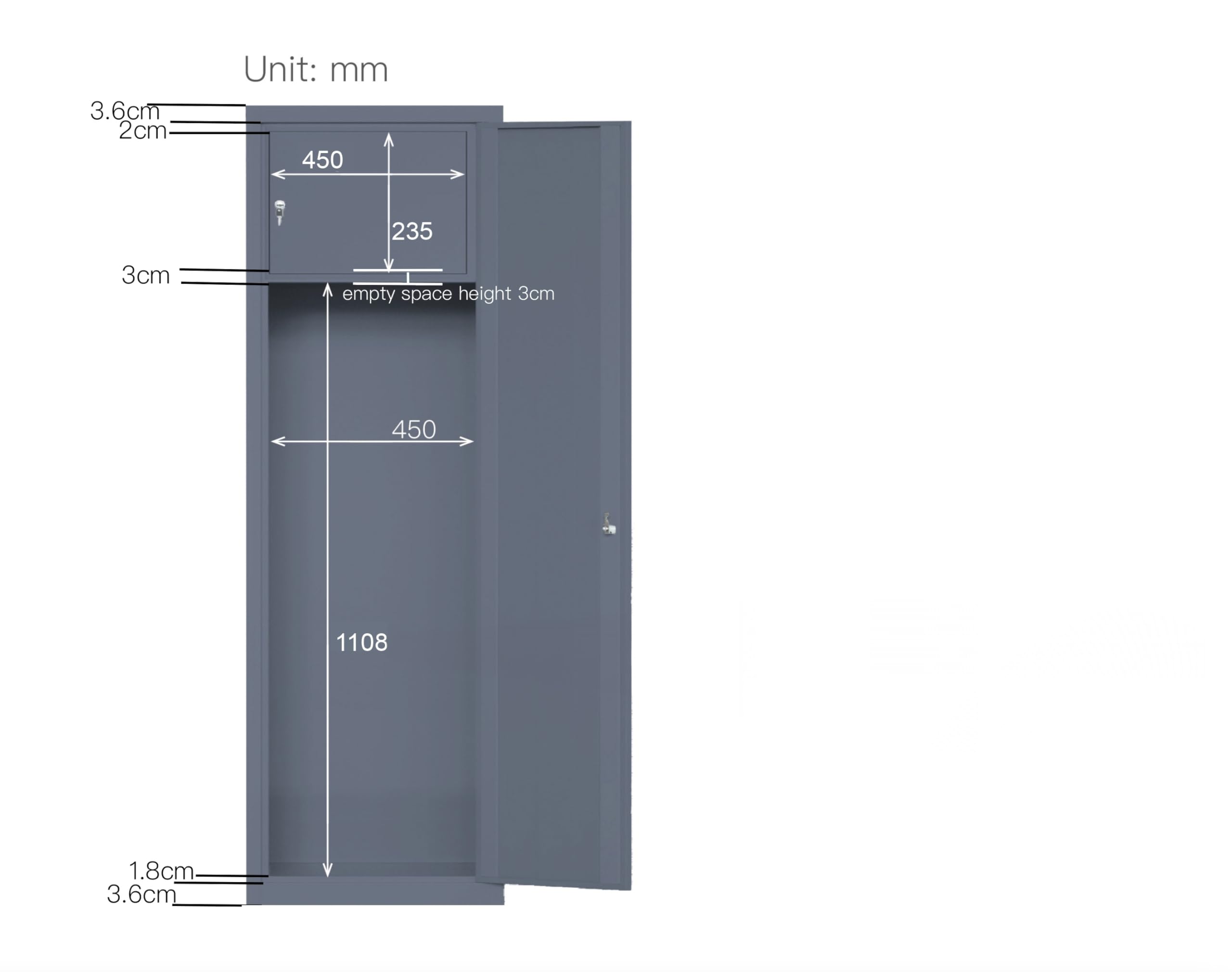 Armadio Portafucili 10 Posti Armadietto Per Armi Fuciili Fuciliera In Lamiera Di Acciaio Con Cassetto Tesoretto Per Munizioni Con Serratura E Doppia Chiave Cassaforte 148 x 53.5 x 32 Cm Grigio Scuro