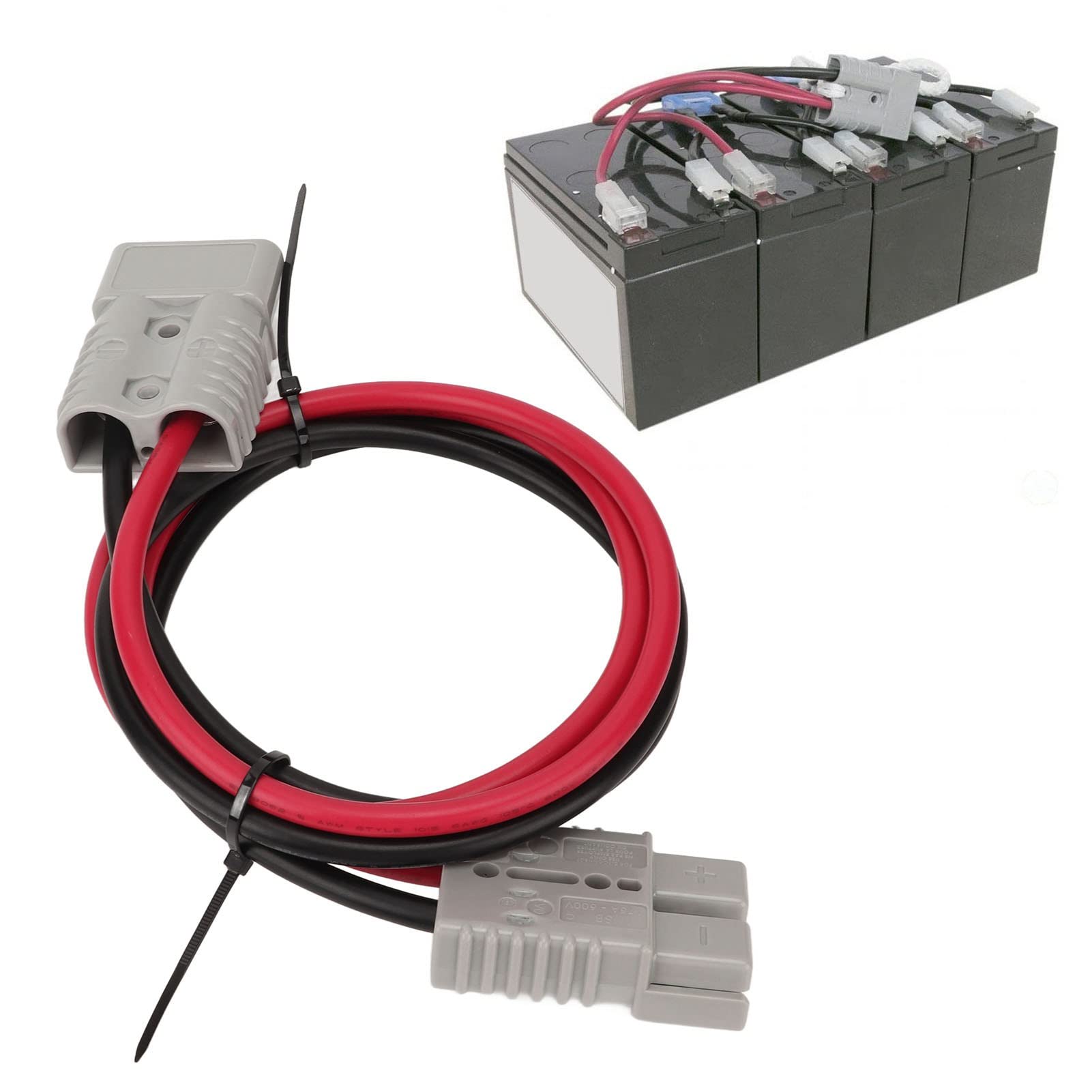 Cavo adattatore per batteria 6 AWG, connettore di alimentazione per batteria 600 V 175 A con prolunga robusta da 120 cm, per applicazioni automobilistiche, nel settore delle nuove