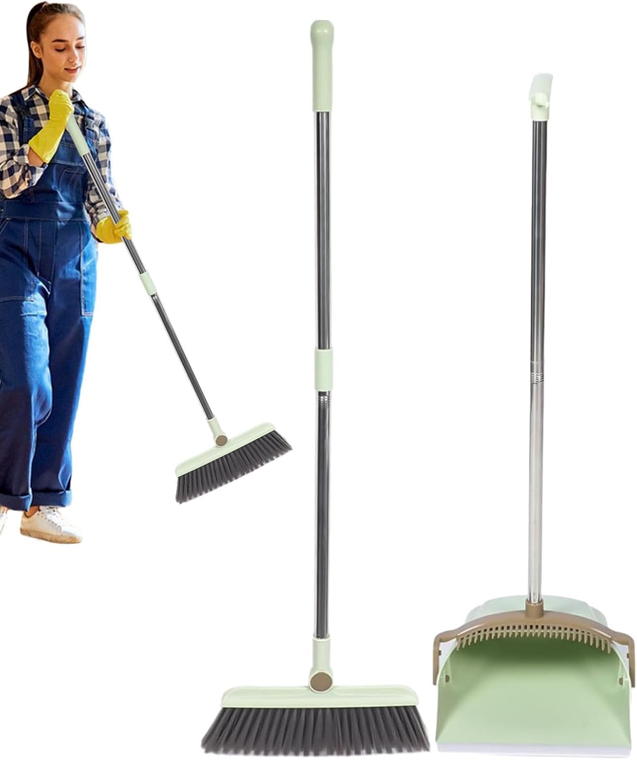 Dustpan And Brush Set Long Handled,Broom And Dustpan Set