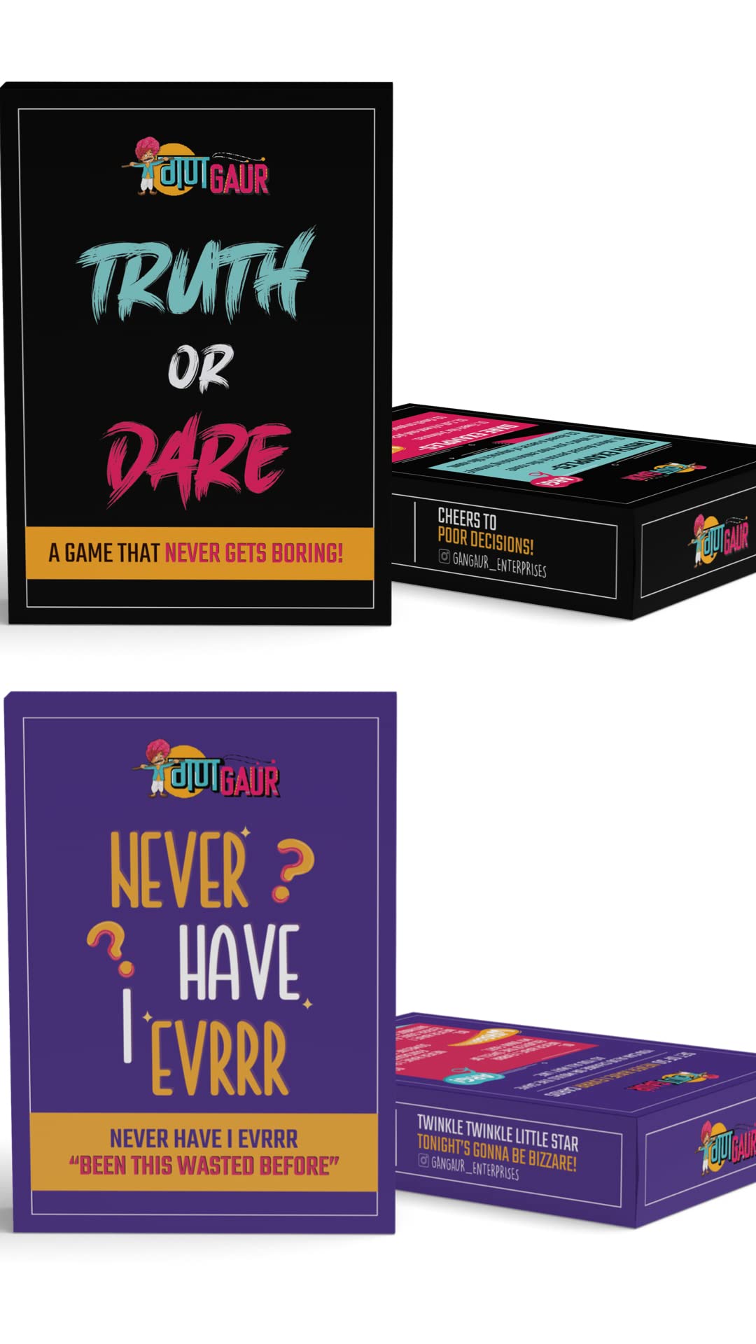 Gangaur Truth OR Dare & Never Have I - Playing Cards for Friends | Adult Party Card Game pack of 2 (B09V5FS3RS) Amazon Price History, Amazon Price Tracker
