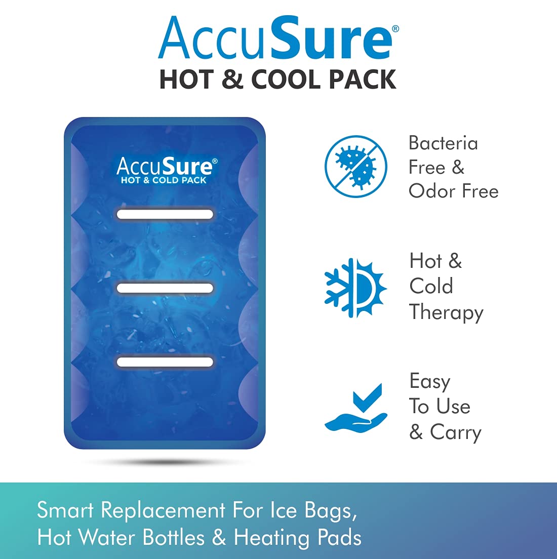 AccuSure Reusable Gel Based Hot & Cool Pack For Joints And Muscular Pain, Which Helps You To Reduce Sprains And Strains In Sports Injuries 1