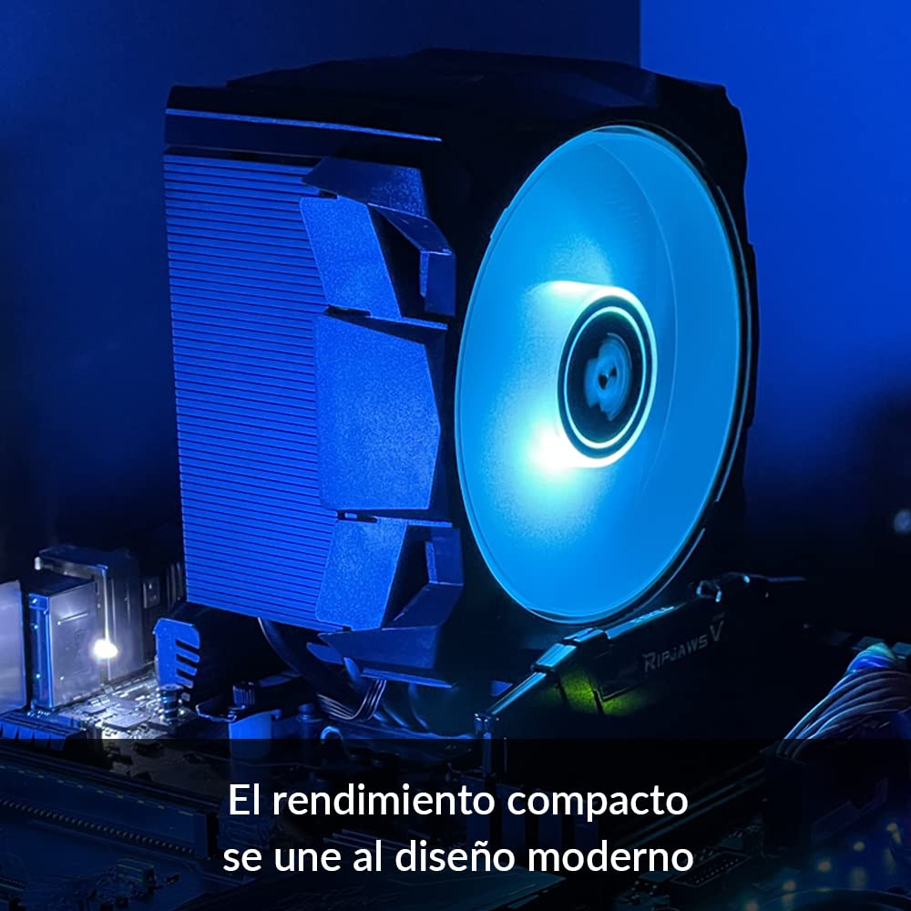 ARCTIC Freezer A35 RGB - Ventilador CPU, CPU Cooler, Disipador de CPU de Torre única específico para AMD, Ventilador P de 120 mm con presión optimizada, 200–1700 rpm, 4 Heatpipes, Incl. MX-5 - Negro