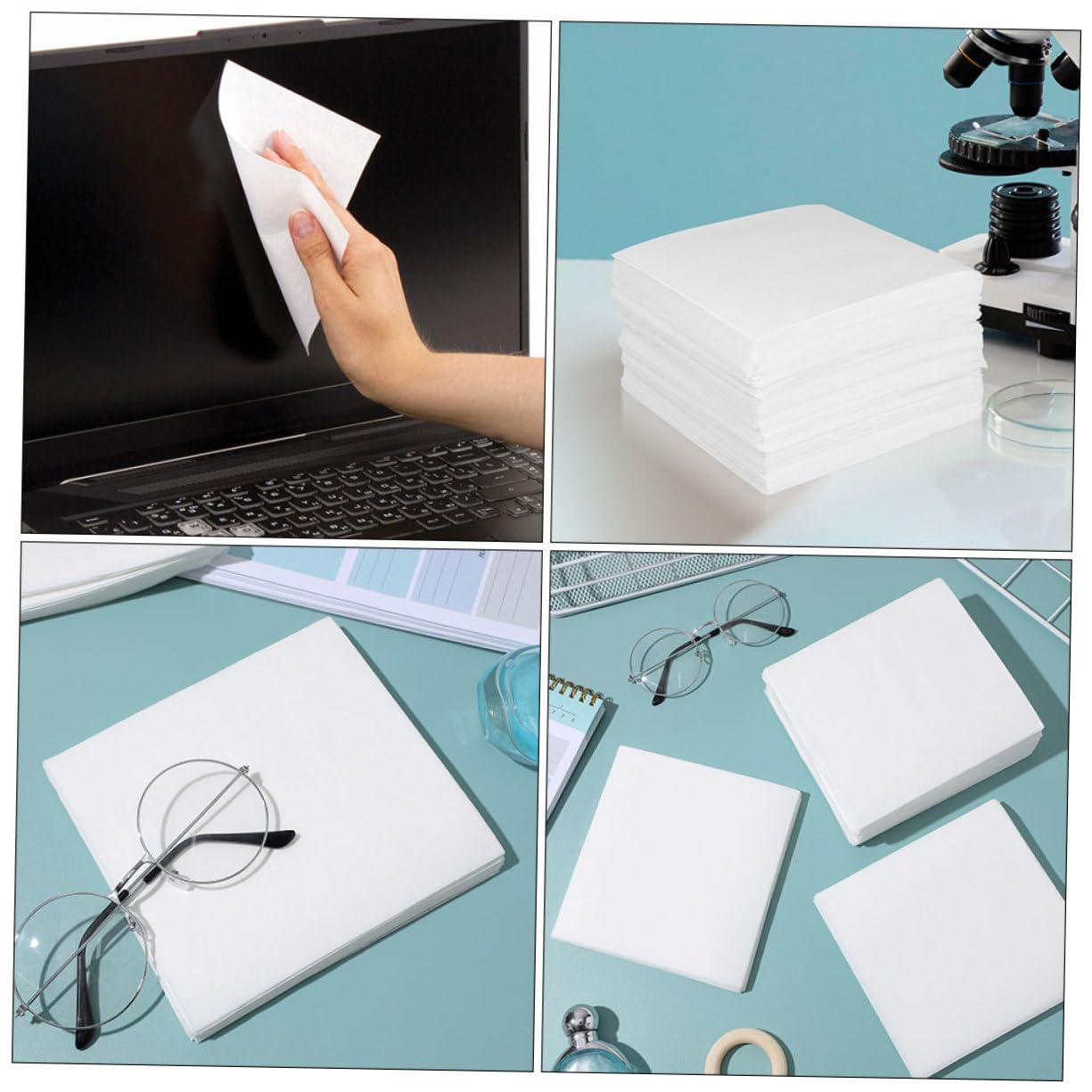 MAGICLULU 600pezzi Salviette Oleose Salviette per Extension Ciglia Struccanti Asciutte Antipolvere senza Pelucchi Bianche