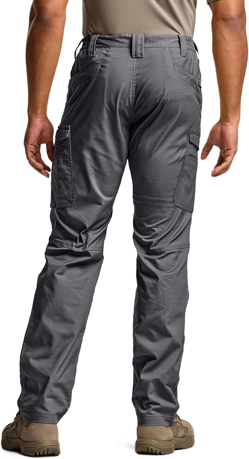 CQR Men's Utility Flex Cargo Pants, Classic-Fit Casual Stretch Work Pants, Water Resistant Lightweight Tactical Hiking Pants - Image 2