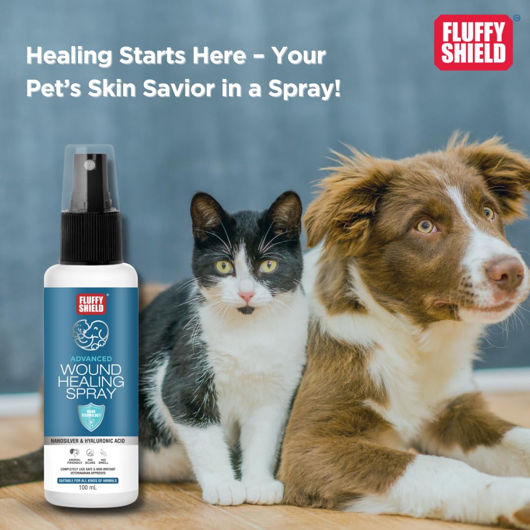 FluffyShield Antibacterial Spray for Pets | Nano Silver Formula for Healing Wounds, Burns & Skin Irritations (100 ML) 3