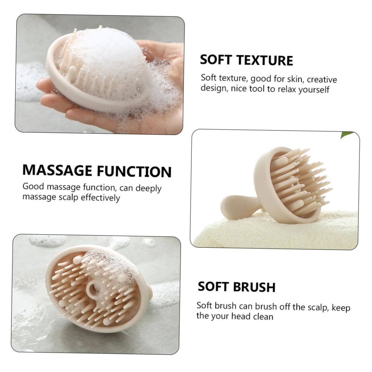 2 Sätze Kopfhautmassagebürste Sanfte Haarreinigung Für Shampoo Anwendungen Und Handlich Zur Effektiven Massage Kopfhaut 2 Stücke * 2