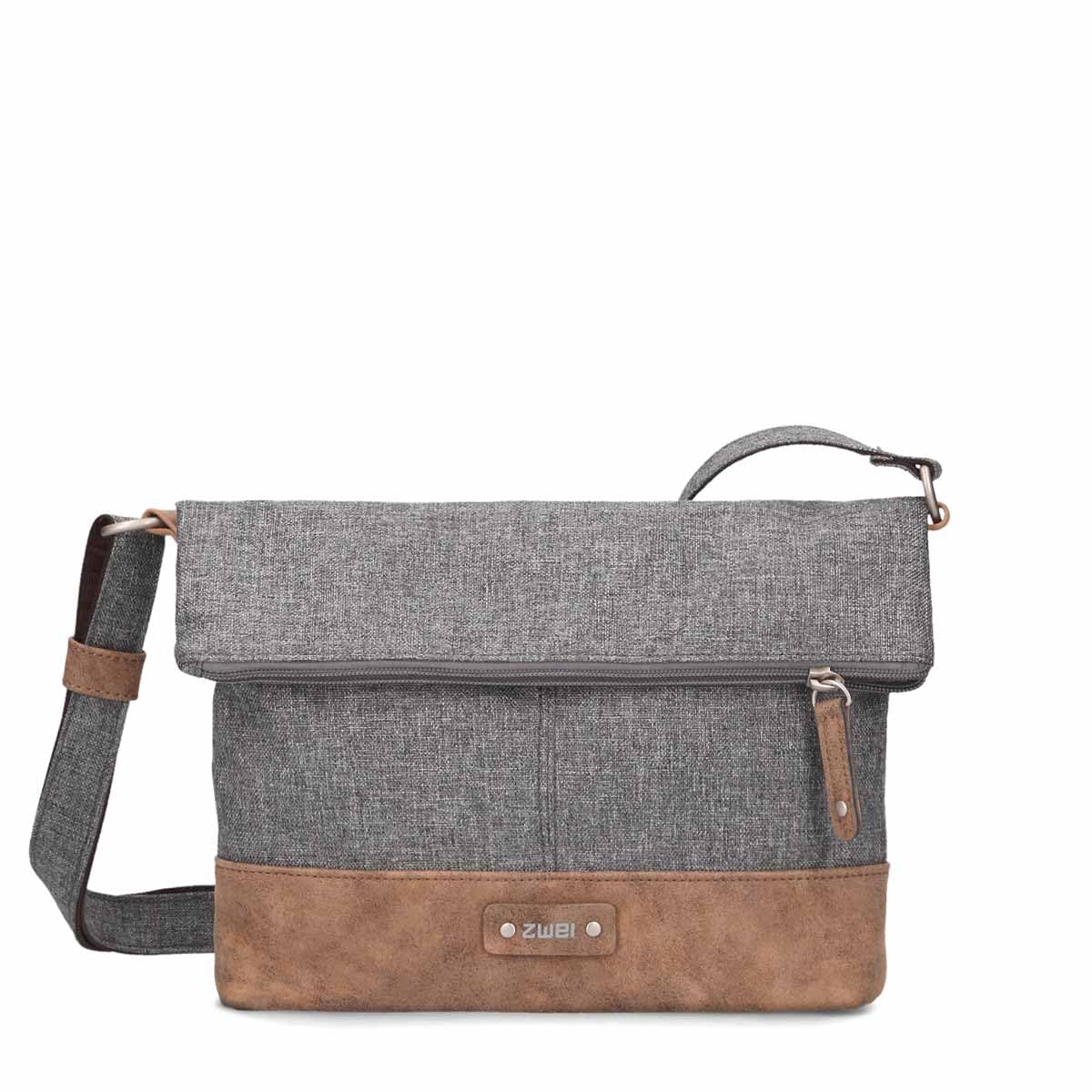 Zwei Damen Rolltop-Handtasche Olli OT6 Umhängetasche 2/4 Liter klassische Crossbody Bag wasserabweisend robust strapazierfähig Bicolor Design Schultertasche, hochwertig verarbeitet