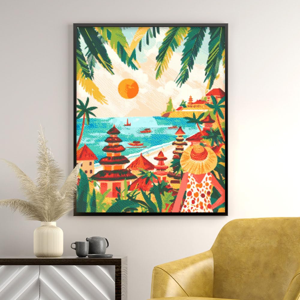 Gards Tuinposter Ibiza Met Boten Op Het Water Bij Zonsopgang - 40x50 Cm Tuindoek Tuindecoratie Wanddecoratie Buiten Tuinschilderij
