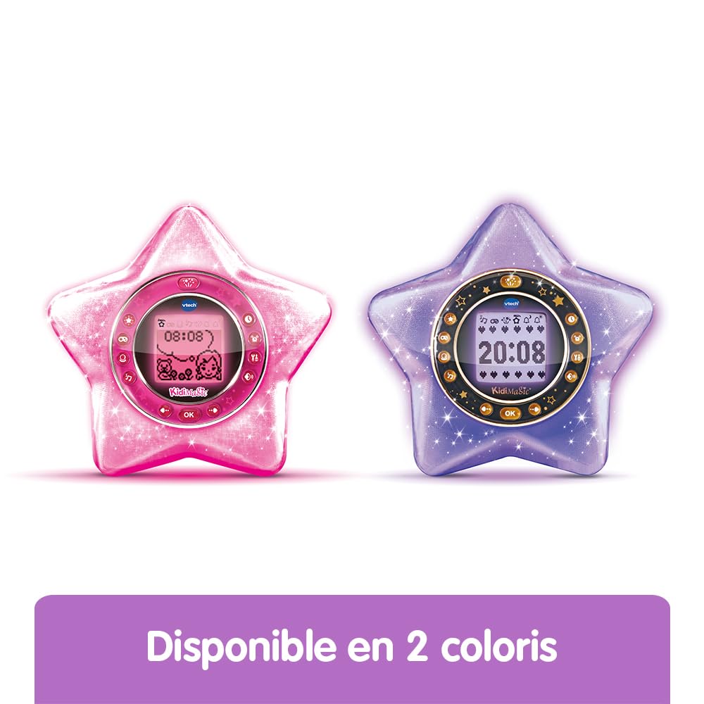 Réveil enfant KidiMagic StarLight Rose de VTech - Projection animée et enceinte - Version FR - Jeux - Jouets