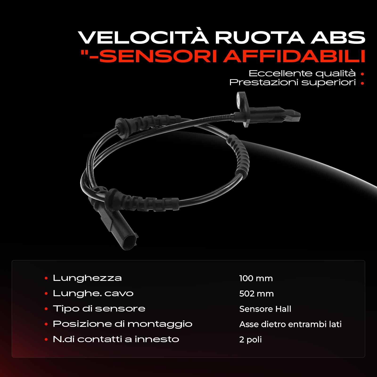 Frankberg Sensore Velocità Ruota ABS Sensore ABS 2-Poli Compatibile con M.i.n.i F56 X1 F48 2 Active Tourer F45 2 Gran Tourer F46 M.i.n.i Countryman F60 Replace# ALS3139