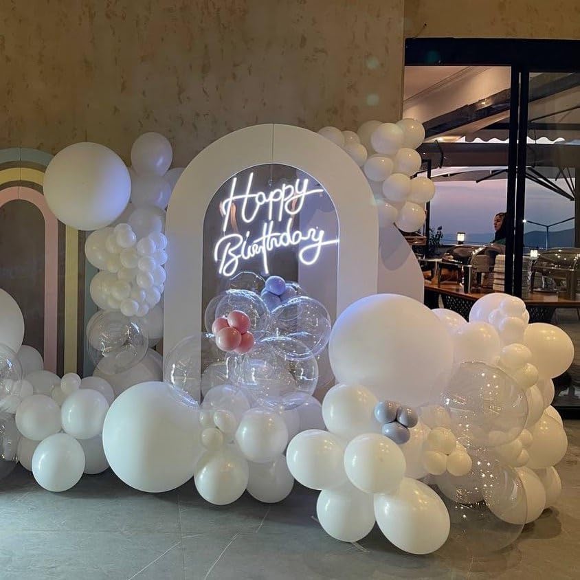 Miniatura 8 de Bezente Globos blancos de 18 pulgadas, paquete de 30 globos blancos grandes y gruesos, globos de látex blancos grandes y redondos para bodas, baby