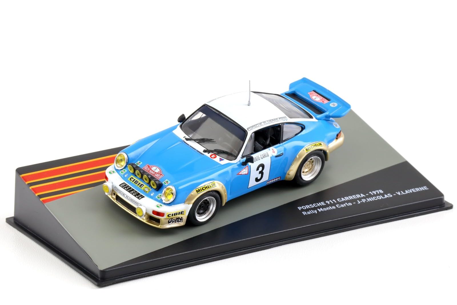 - 1:43 Scale Model car Compatible with Porsche 911 Carrera Rally Monte Carlo 1978 - PRC06