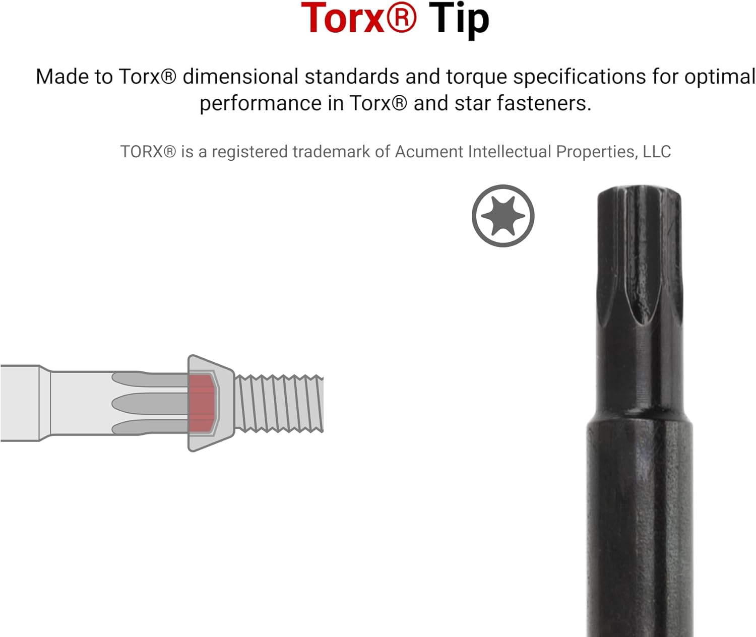 TEKTON Torx High-Torque Black Oxide Blade Screwdriver Set, 6-Piece (T10-T30) | DHT91006 | Made in USA