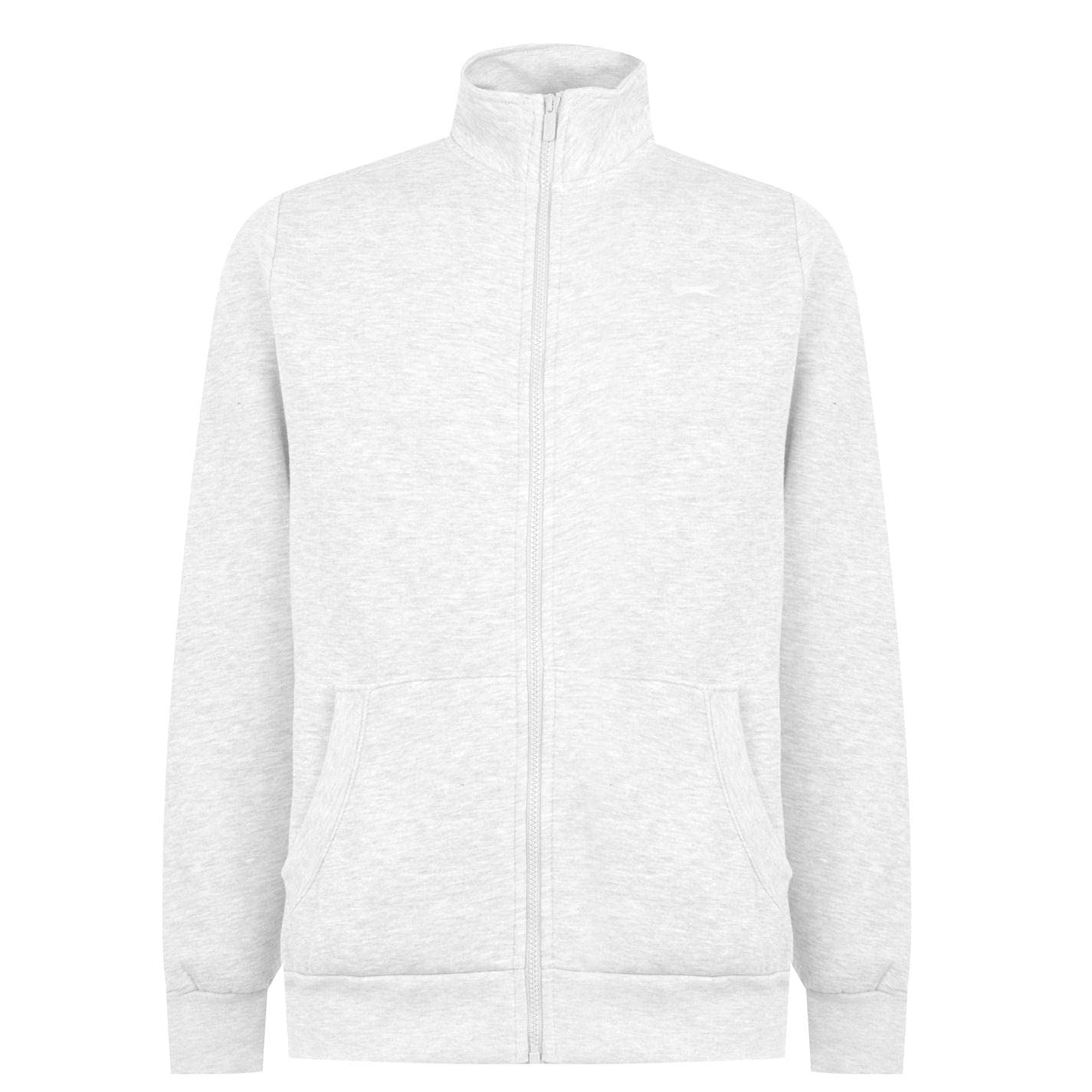 Slazenger Mens Full Zipped Jacket Cotton Long Sleeve Casual Top Grey Marl XXXL