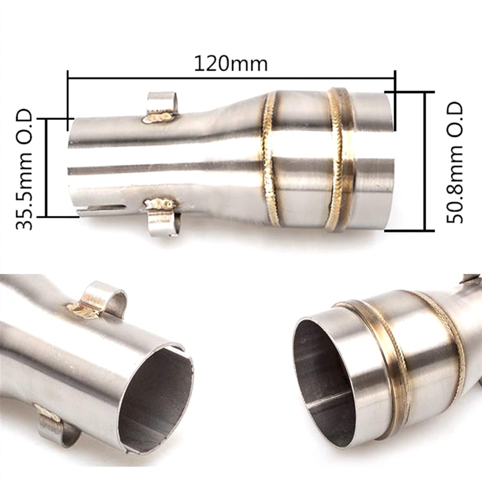 Escape Moto Abrazadera Scooter Para 51MM, Accesorio Para Motocicleta, Silenciador Escape Para Motocicleta, Adaptador Tubo Medio, Conector Escape Tubo Enlace Medio Tubo Medio Escape Motocicleta