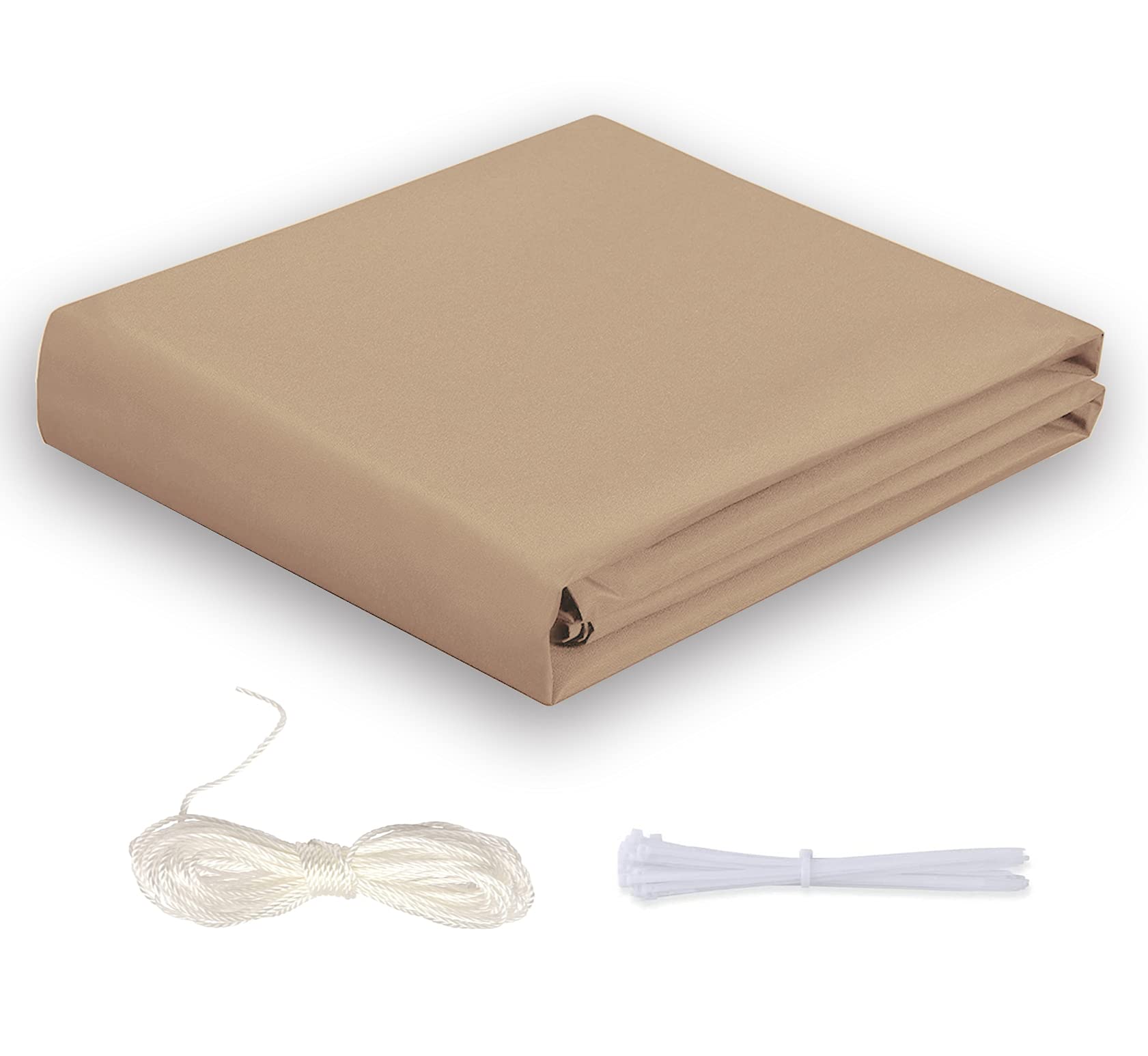 Balkon Sichtschutz Balkon 70x250cm seitenmarkise Balkonabdeckung Balkonverkleidung Wind-und UV-Schutz Wetterfest mit Kabelbinder Ösen Seil, für Balkongeländer, Terrasse & Garten Sandfarbe