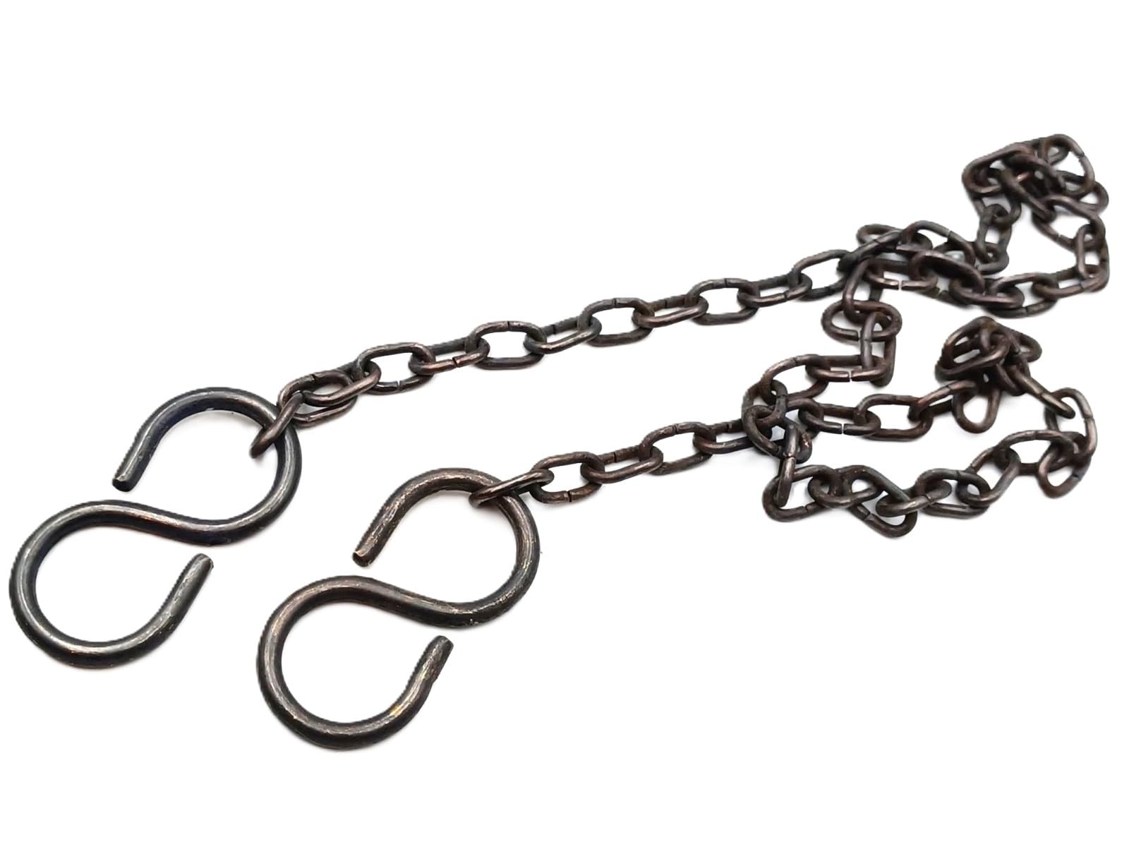 Solid Brass S Hooks and 500mm of Plated Chain 6kgs max Load - Choice of Finishes (Bronze)