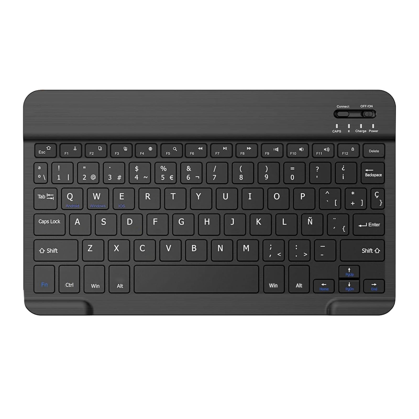 COEZFE Teclado Inalámbrico Bluetooth, 10” Teclado Universal Recargable para Tablets, Pequeño Teclado Inalámbrico para iPad/Samsung/Xiaomi/Honor/Huawei Tablet, QWERTY Español Ñ, Negro