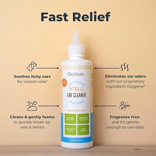 Miniatura 2 de Oxyfresh Limpiador avanzado de oídos para mascotas, la mejor solución de limpieza de oídos para perros, ayuda con levadura, cera, suciedad y picazón