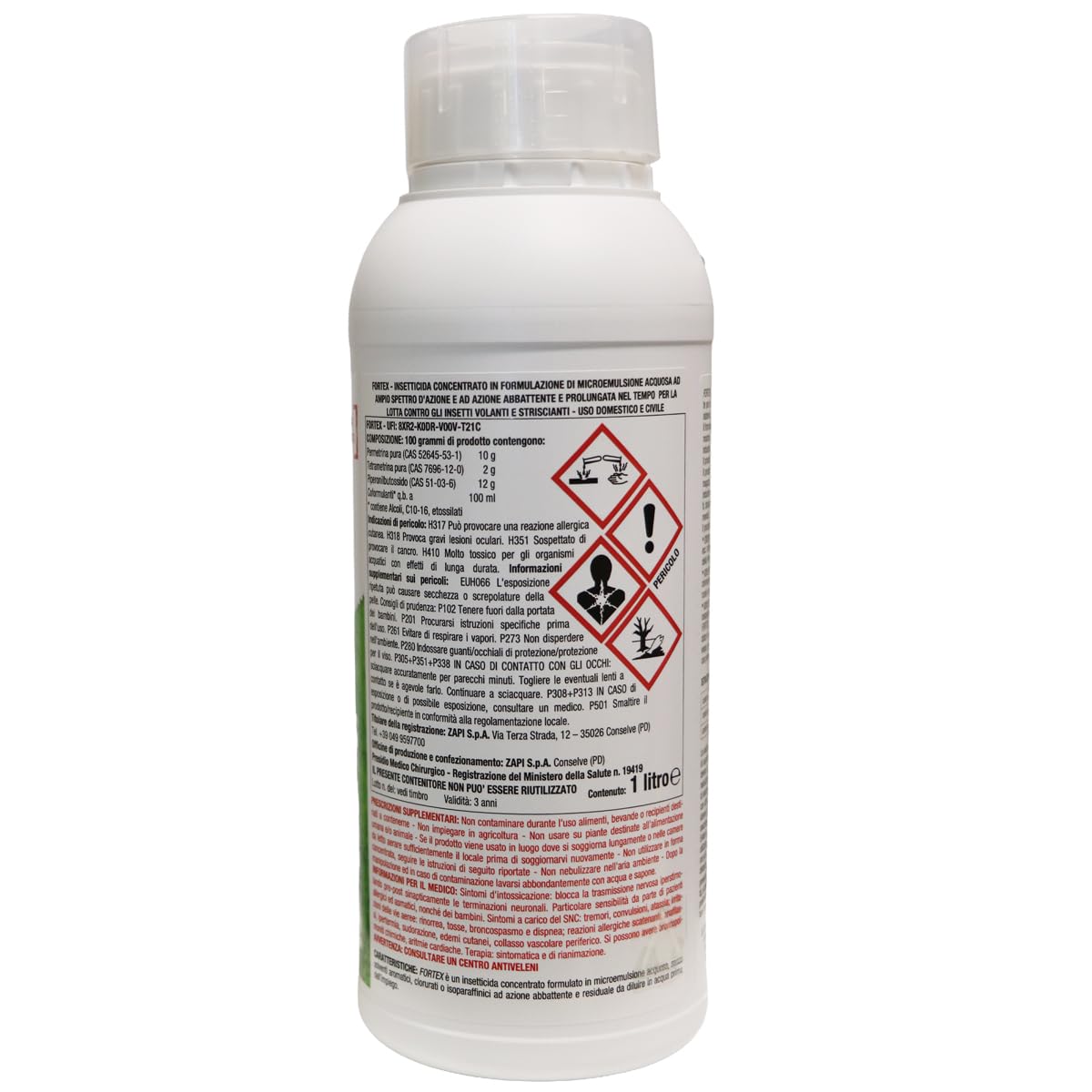 Zapi Garden | Insetticida Concentrato Fortex, Ampio Spettro e Azione Prolungata, Ideale anche Sulla Vegetazione, 1lt
