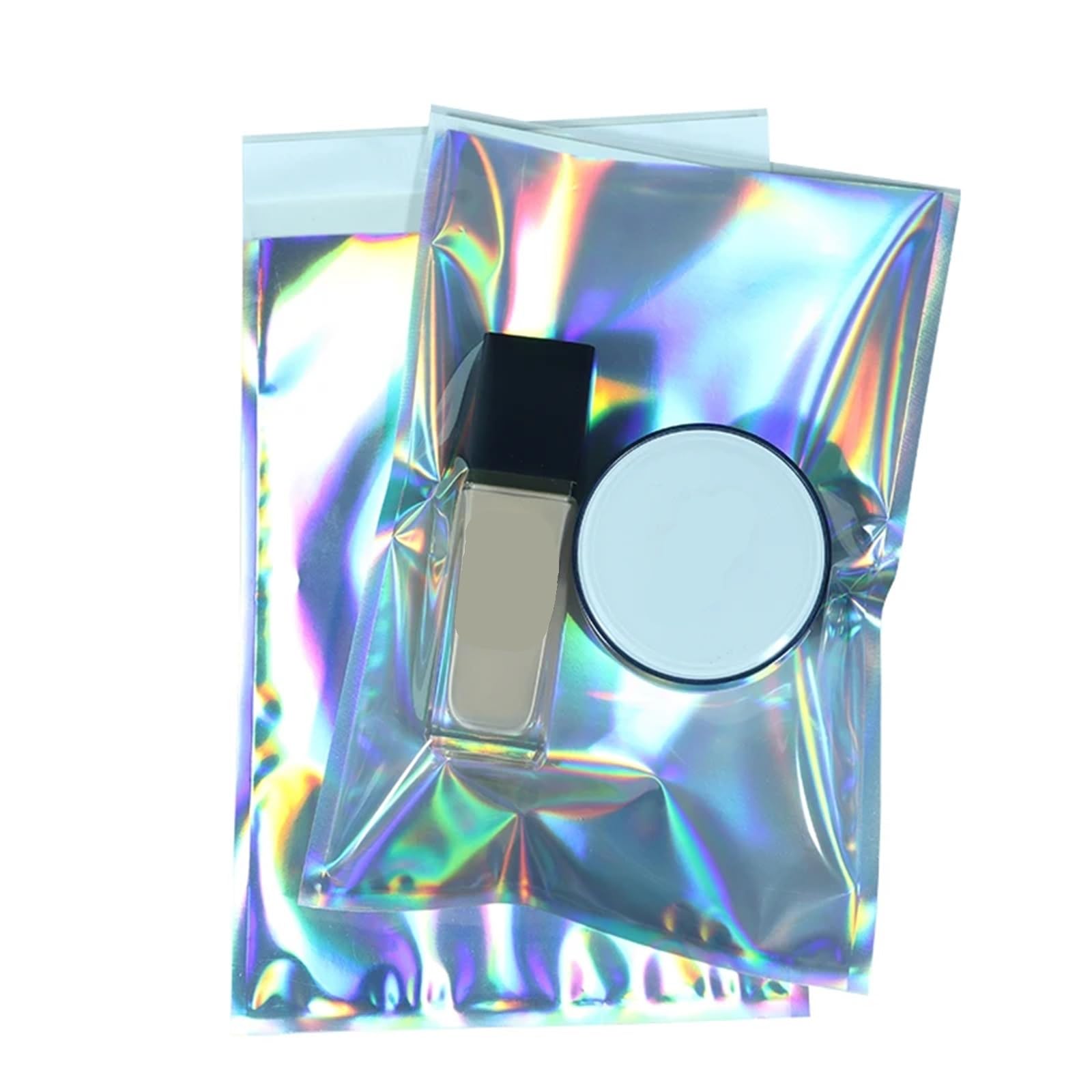 300PCS Laser Selbstdichtende Kunststoff Umschläge Mailing Lagerung Taschen Holographische Schmuck Poly Klebstoff Kurier Verpackung für Lipgloss und Schmuck