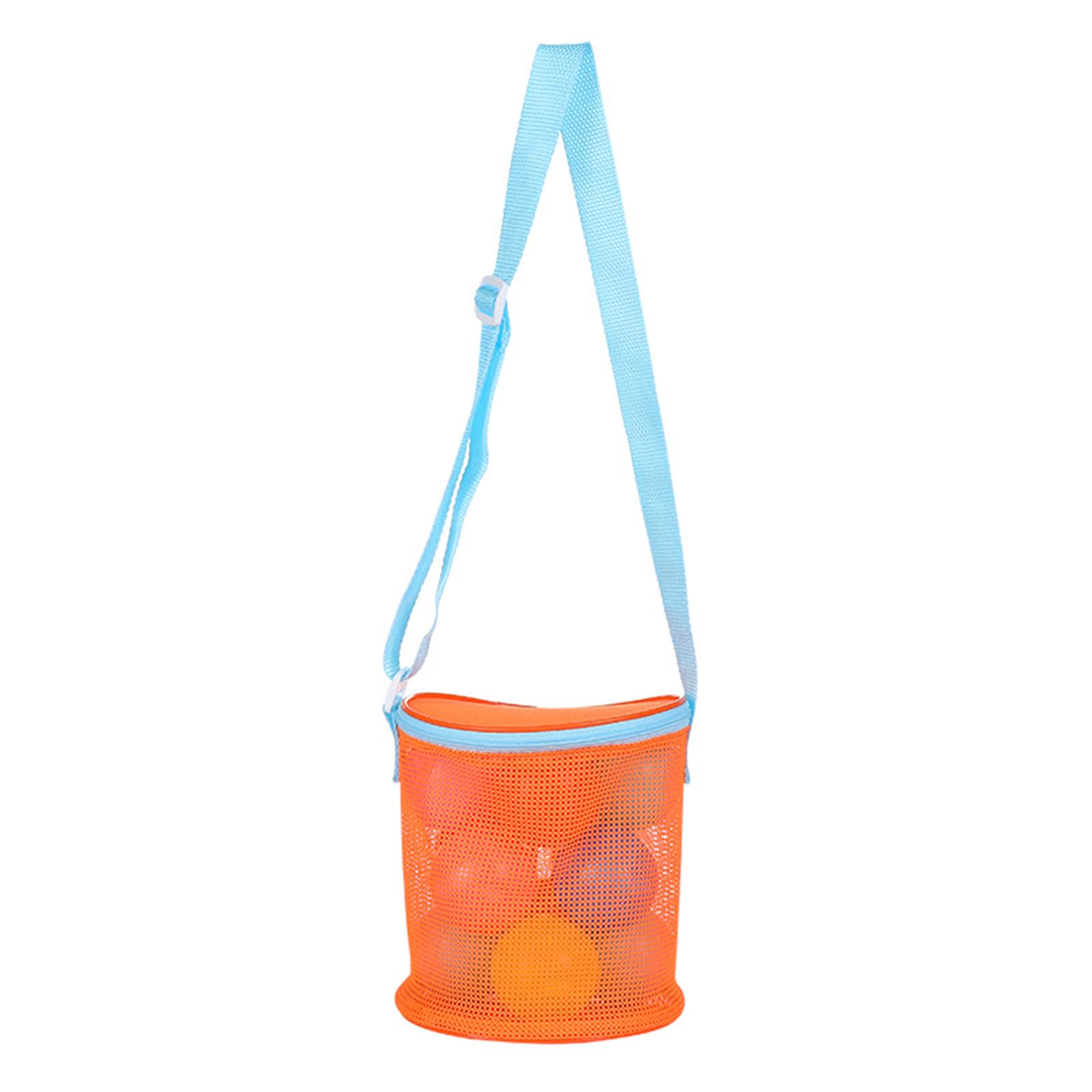 Jazuaiao Beach Bag Beach Toy Bucket Bag Toy Storage Seashells Bucket Net Shoulders for Vacations Mesh Seashells Storage Net Sand