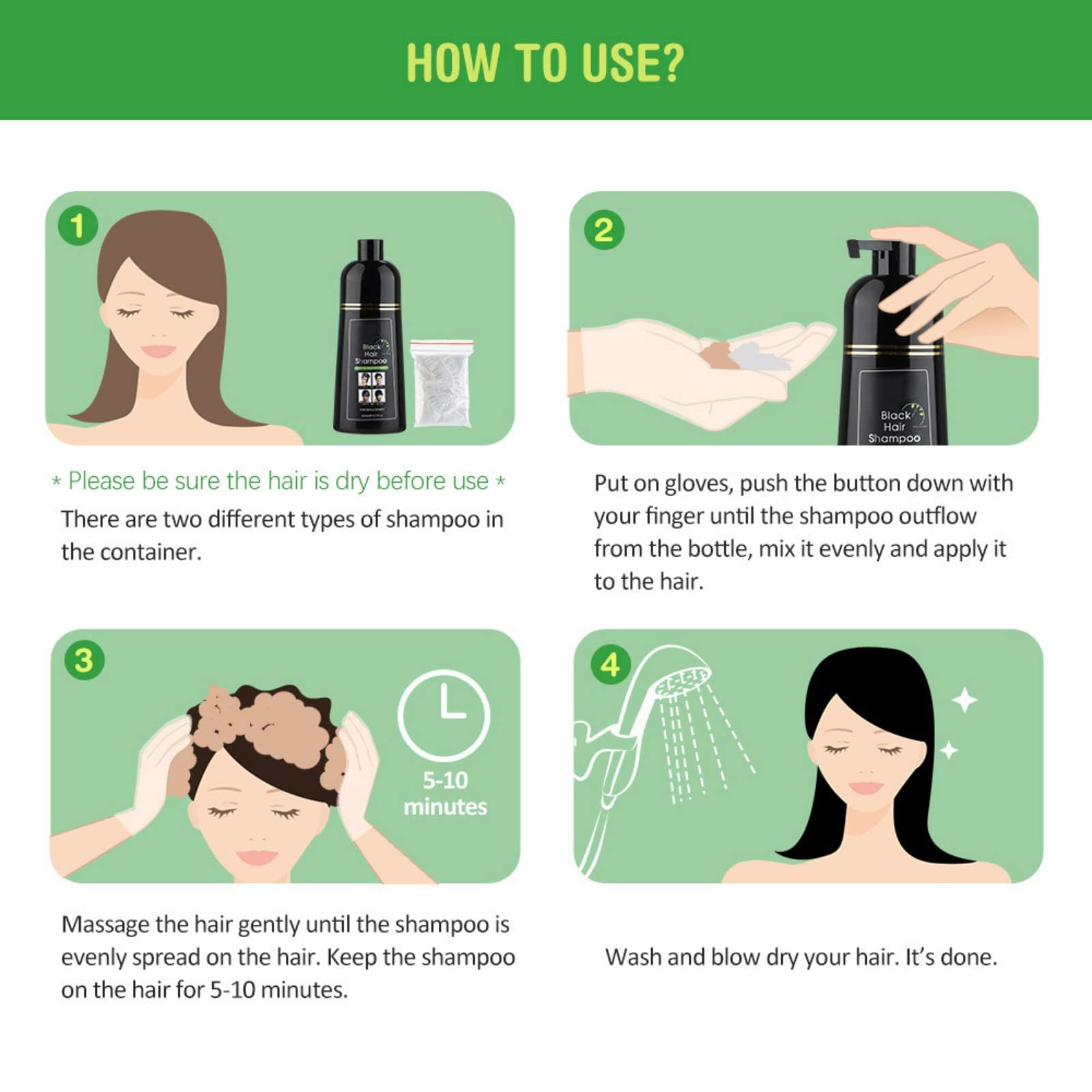 Amazon.com : Black Hair Shampoo - Instantly Black Hair Dye