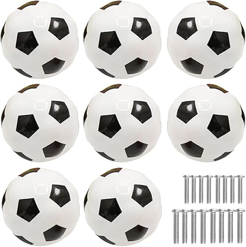 Miniatura 7 de Pomos de béisbol para aparador, paquete de 8 pomos de cajón de decoración de béisbol, perillas deportivas de pelota para niños, cajón, armario,