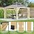 HarmonyHealth 12 x 12 Ft Wood Gazebo, Upgrade Wooden Frame, Double Galvanized Steel Roof, Hardtop Gazebo with Nettings and Curtains for Backyard, Patio, Garden and Lawn, Khaki