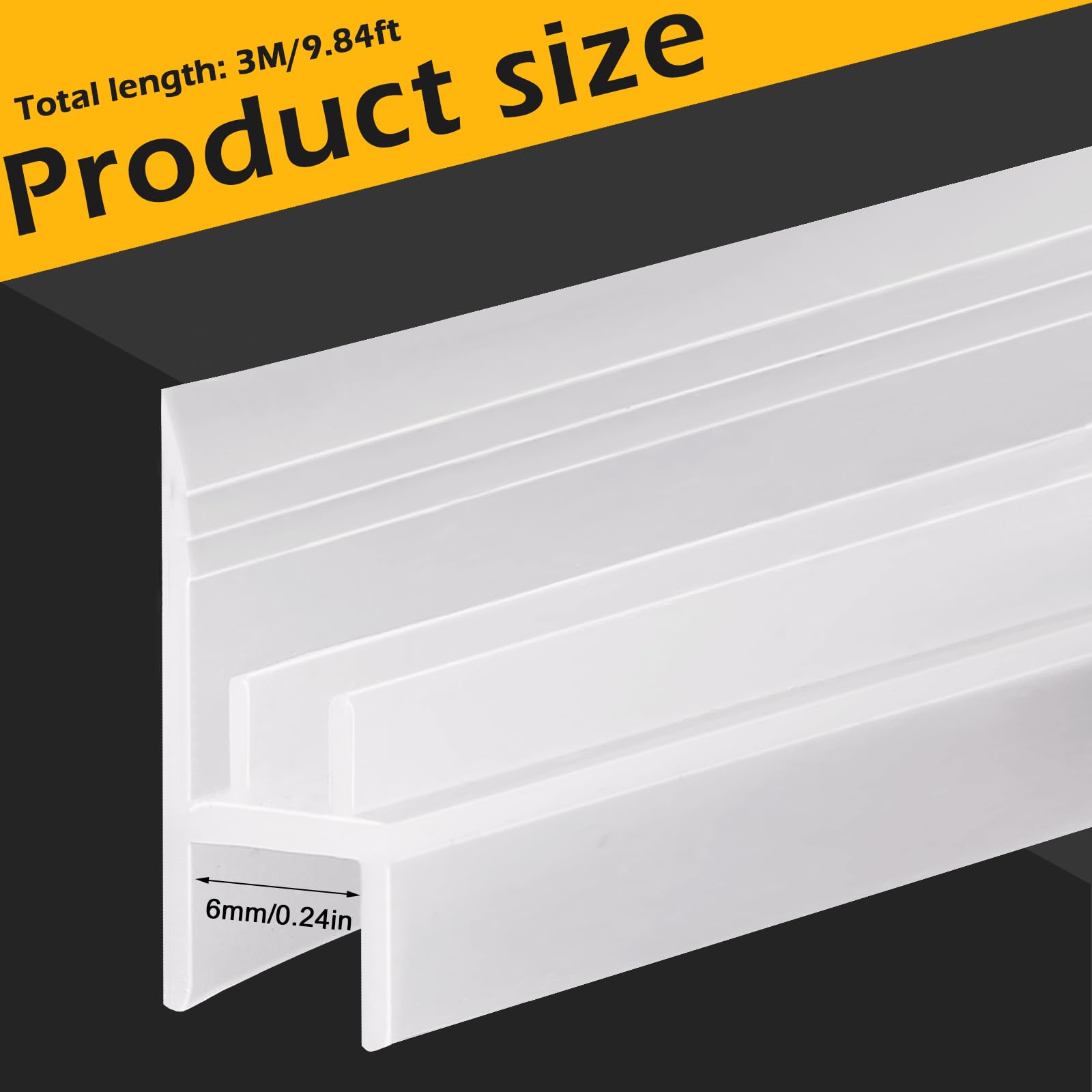 Junta de ducha 3 M 5 M 10 m przezroczysta para puerta de cristal de 6 8 mm mampara de ducha r de agua protección contra pes juntas para puertas de ducha (3 m x 6 mm)