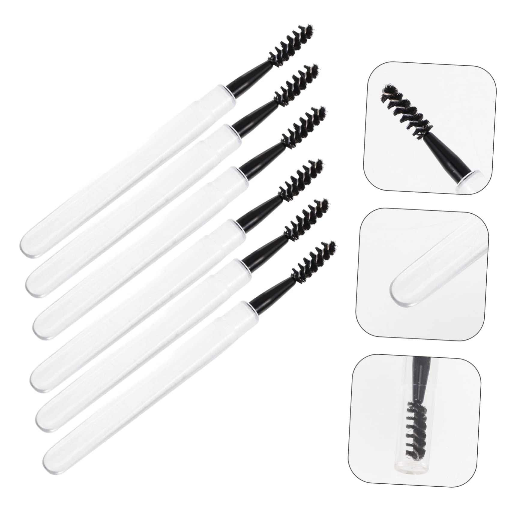 NOLITOY Versatile Eyelash Makeup Set: 6pcs Eyebrow Brush Mascara Applicator Eyelash Curler Spoolies for Brow