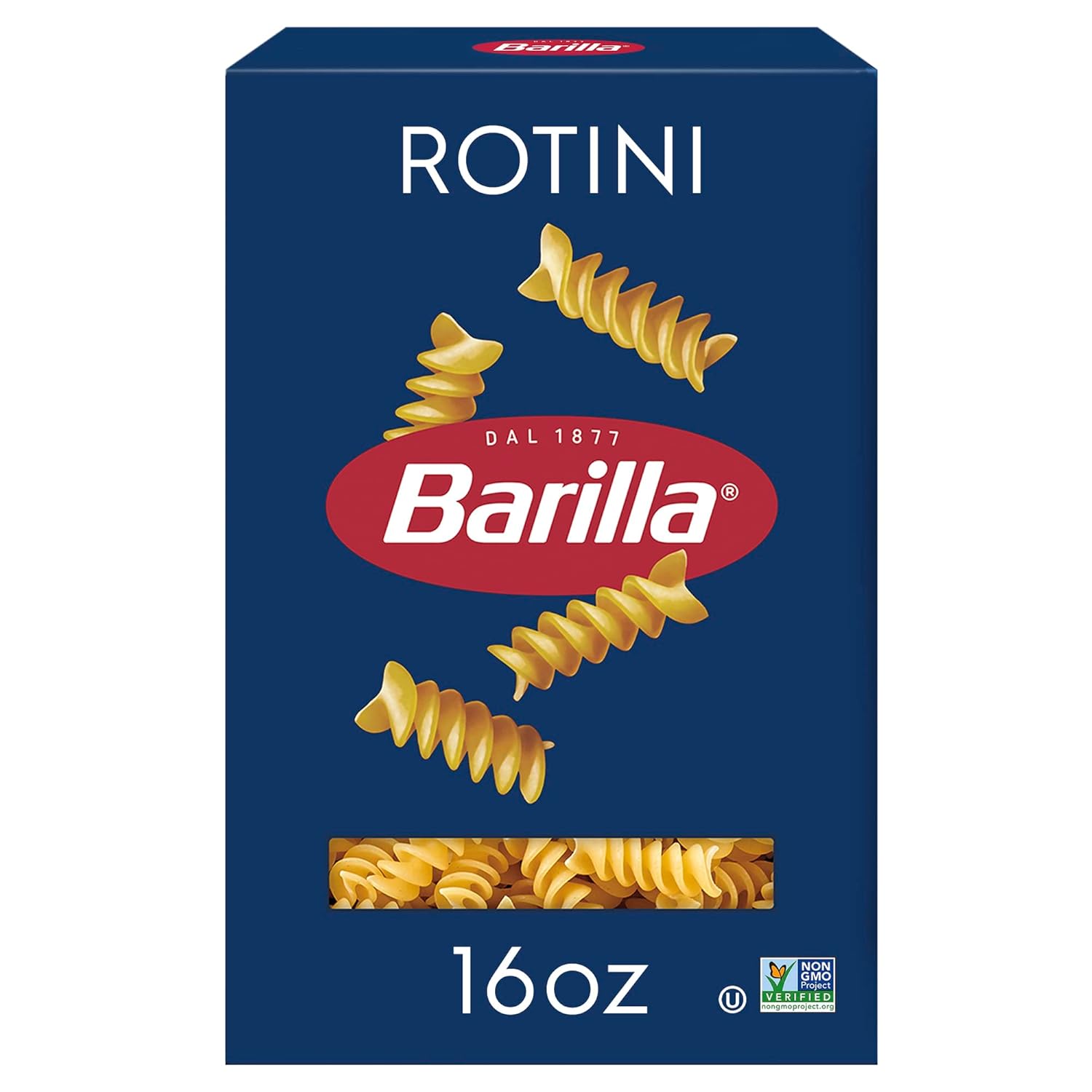 Barilla Rotini Pasta, 16 oz. Box - Non-GMO Pasta Made with Durum Wheat Semolina - Kosher Certified Pasta