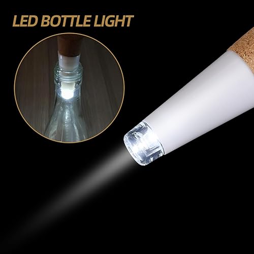 Miniatura 4 de OSALADI Luces recargables para botellas, luces de tapón de botella, luces de tapa de botella, luces de corcho, luces de corcho LED, decoración