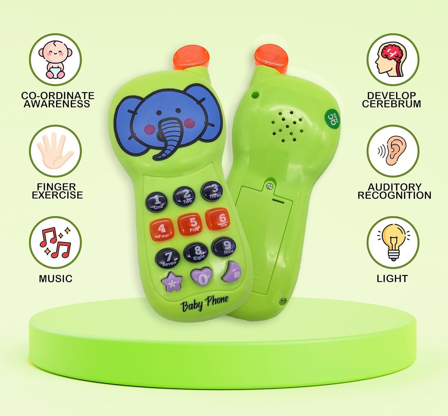 Magic Providers Mobile Phone Retro Style Realistic Look Pretend Play Toy for Kids, Toddlers with Blinking Light and Dynamic Music - Gift for Boys and Girls - Multicolor 1