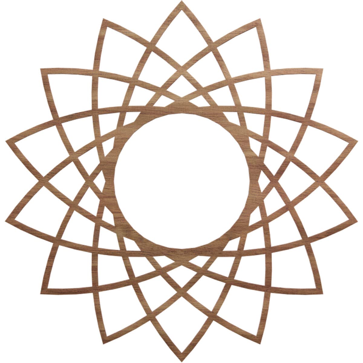 Ekena Millwork 30"OD x 11 1/2"ID x 3/8"T Eleanor Wood Fretwork Pierced Ceiling Medallion, Walnut