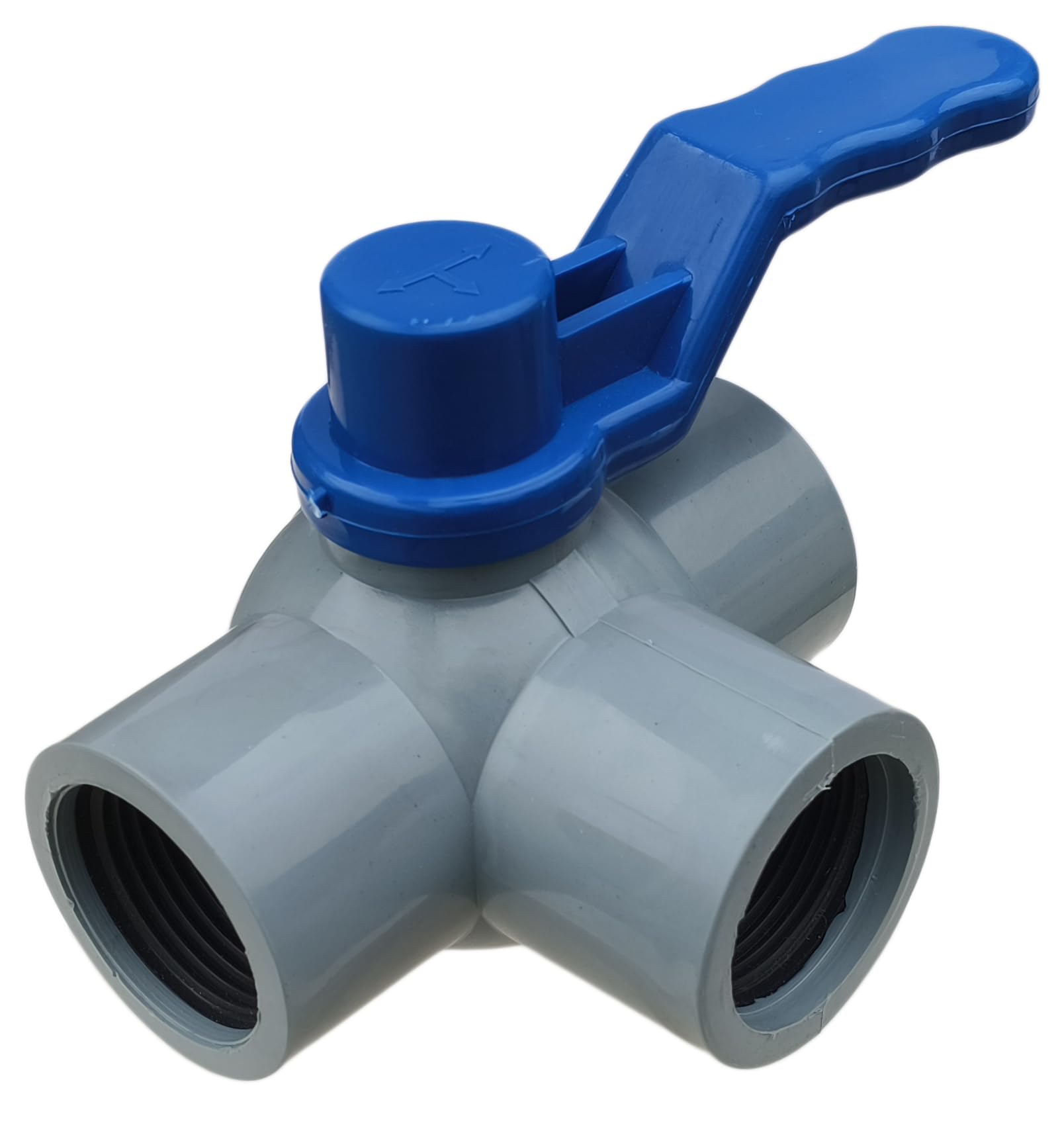 ESEKSAFAR 1pc T-Way Female PVC Ball Valve Ball BSP Thread 1 inch for 33.25mm outer diamter pipe fitting-image-10