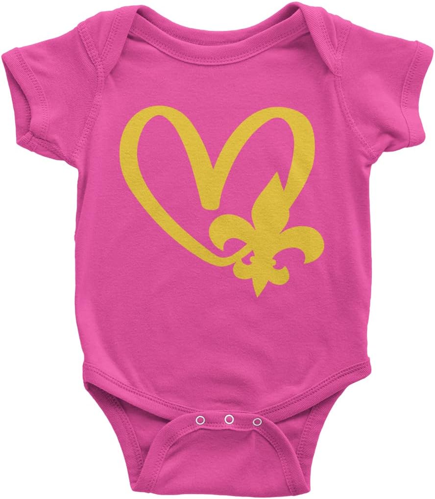 Threadrock Unisex Baby Mardi Gras Fleur De Lis Heart Infant Bodysuit