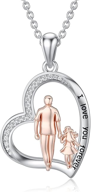 enjoylifecreative Sterling Silver Daughter Heart Pendant/Locket Necklace from Dad Mom I Love You Forever Birthday Graduation Jewellery Gift