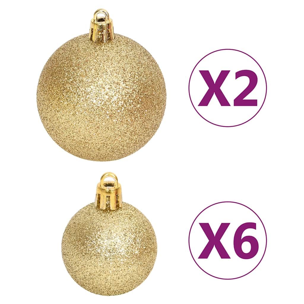 108-tlg. Weihnachtskugel-Set Golden und Rot, Kunststoff, Glitzer,