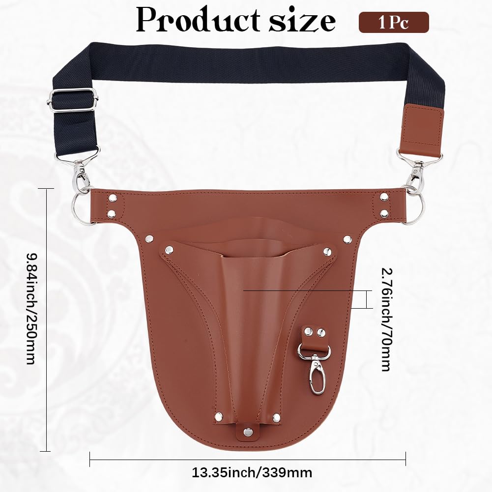GORGECRAFT Ceinture à Outils pour Fleuriste en Cuir PU Marron Multifonctionnelle pour Jardinier Agriculteur Tablier de Travail Organisateur D'Outil Sac Banane avec 3 poche Fermoir en Alliage Jardinage